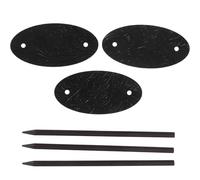 PHENOFICE 3pcs Black Leather Oval Hair Pin Set for Long Hair Ponytail Holder French Style Accessories for Women