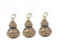 PHENOFICE 3pcs Brass Gourd Keychain Pendants Hanging Ornaments for Crafts Vintage Style Gourd Charms for Backpack Car Decoration Unique Idea for Luck