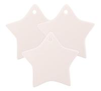 PHENOFICE 3pcs DIY Ceramic Pendants, White Hanging Craft Tags Made of Ceramic, Can Be Drawn and Painted, for Schools and Handicrafts Projects