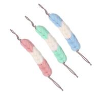 PHENOFICE 3pcs Exfoliating Washcloth Towels with Long Straps for Back Rub, Soft Pe Material Body Scrubs for Deep Cleaning, Bathroom Accessories in Assorted Colours Random Color