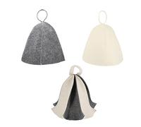 PHENOFICE 3pcs Felt Shower Cap Sauna Bucket Felt Bath Hat Sauna Supplies Organic Felt Sauna Hat Spa Head Wraps Beanie Sauna Hair Care Russian Bath Hat Reusable Sauna Hat Felt Bathing Hats