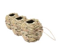PHENOFICE 3pcs Hand Woven Hummingbird House Natural Grass Hanging Bird Nest for Small Birds for Gardens Balconies and Indoor Spaces Sturdy and Squirrel Nesting Box