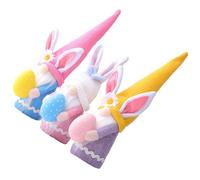 PHENOFICE 3pcs Plush Easter Bunny Gnome Dolls with Long Hats Soft Pp Cotton Filled Decorative Gnomes for Sofa and Patio Scene Decoration Easter Party Decor
