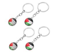 PHENOFICE 4 Pcs Palestine National Flag Keychains Pendant with Vivid Colors Versatile Keyring Backpack Charm for Men and Women Creative Travel Accessory to Express Cultural Pride