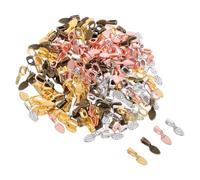 PHENOFICE 400Pcs Glue on Pendant Bails Set for Jewelry Making - Flat Oval and Round Connectors in 4 Colors, Small Necklace and Earring Craft Bails for DIY Charms and Pendants