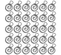 PHENOFICE 40Pcs Antique Silver Swirl Pendant Charms DIY Jewelry Making Accessories for Necklace Bracelet Crafting Retro Vintage Alloy Charms