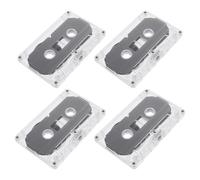 PHENOFICE 4pcs 30-minute Blank Cassette Tapes for Recording Audio with Plastic Case, Easy to Use Vintage Style Blank Audio Tapes for DIY Projects