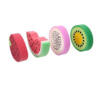 PHENOFICE 4pcs Bath Sponge Set Fruit Shape Shower Scrubbers, Exfoliating Body Scrubber Sponges in Dragon Fruit, Strawberry, Watermelon, Kiwi Colors, Suitable for Boys and Bathing Random