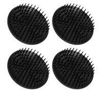 PHENOFICE 4pcs Black Scalp Shampoo Massager Brushes for Hair and Scalp Deep Cleaning and Increased Friction Pe Material Portable for Relaxation and Dandruff Care