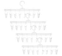 PHENOFICE 4pcs Clothes Drying Racks with Clips for Socks and Towels, Rotatable Hanger for Socks Organizer, Strong Bearing Abs Material, Space-saving Laundry Drying Rack for Indoor Use