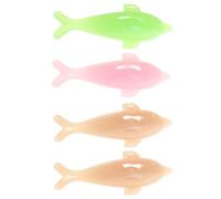 PHENOFICE 4Pcs Dolphin Shaped Animal Nail Brushes Manicure Nail Surface Cleaning Duster Brush with Flexible Bristles Won't Scratch Skin Not Easy to Bend Random Color Bathroom Use Cute