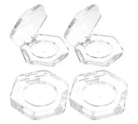 PHENOFICE 4pcs Hexagon Empty Eyeshadow Pans Makeup Palettes Reusable Lightweight as Material Cosmetic Containers for Professional Dresser Suitable for Working and Outdoor Traveling