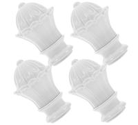 PHENOFICE 4pcs Plastic Curtain Rod Cap Finials Decorative Drapery Pole Ends for Rods Window Curtain Rail Hardware Easy Installation