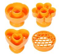 PHENOFICE 4pcs Plastic Donuts Baking Mold Set with Multi-Shape Heart, Flower, and Pineapple-Printed Designs, Easy to Use Creative Bakewares for Baking and Bakery Supplies