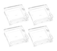 PHENOFICE 4Pcs Refillable Empty Eyeshadow Pans Square Makeup Palette Small Cosmetic Pans Compact Case for Eyeshadow, Blusher, Lip Balm Storage, Travel Cosmetic Container