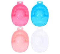 PHENOFICE 4Pcs Single-Layer Manicure Soak Bowls Nail Art Soaking Bowls for Nail Polish Removal Hand Care Tools in Pink Blue White and Rose Red