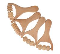 PHENOFICE 4pcs Wooden Foot Massager Roller with Ergonomic Design for Men, Deep Tissue Manual Massage Tool and Nourish The Skin, Suitable for Home and Business Trip Use