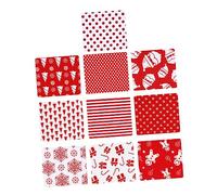 PHENOFICE 50pcs Christmas Theme Cotton Fabric Bundles Multi-Purpose Quilting Material for Crafts Safe for Boys and Girls for Quilts Cushion and Holiday Decorations