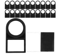 PHENOFICE 50pcs Push Switch Frame Sign with 22mm round Hole, Plastic Electrical Switch Notice Board for Confined Areas and Emergency Exit Signs, Black Indicator Plate for Electrical