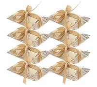 PHENOFICE 50pcs Wedding Chocolate Pillow Box Paper Goodies Boxes Lightweight Delicate Simple Design with Ribbons for Christmas Wedding Party Favour