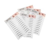 PHENOFICE 5Pcs 6D Waterproof Black Eyebrow Stickers, Hair-Like Temporary Eye Brow Transfers for Women, Natural Adhesive Fake Eye Brow Kit Suitable for Makeup and Daily Grooming