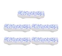 PHENOFICE 5pcs Ceramic Chopstick Holders Porcelain Chopsticks Rests with Assorted Colour, Small Size and Easy to Clean, for Western Restaurants and Dining Tables