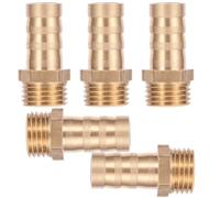 PHENOFICE 5pcs Copper Air Hose Fittings Straight Barbed Connector with 1/4 Inch Thread and 10mm Outer Diameter Easy Installation Economic Benefits for Gas and Water Applications