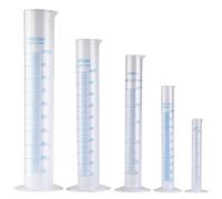 PHENOFICE 5pcs Laboratory Equipment Plastic Graduated Cylinders Set and Accurate Scale, Pentagonal Base Measuring Cylinders for Experimental Liquid Measurement in Chemical Process, 50ml