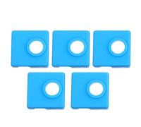 PHENOFICE 5pcs Silicone Heater Block Case for 3d Printer, Heat Insulation and Nozzle Protection Cover, Blue Aluminium Heating Block Silicone Sleeve for Additive Manufacturing