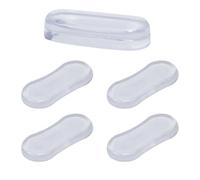 PHENOFICE 5PCS Transparent Toilet Cover Adhesive Buffer Pads Silent Silicone PU Cushion Protects Surfaces Reduces Noise Easy to Install for Home Toilet Seat Gaskets