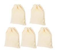 PHENOFICE 5pcs White Cotton Drawstring Bags Storage Pouch for Embroidery Handmade Storage Pouch Convenient for DIY Use and Nice for Painting, for DIY Festival and Teach Your Drawing