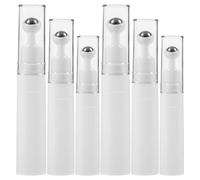 PHENOFICE 6 Pcs Portable Essential Oil Roller Bottles for Skin around The Eyes, Empty Refillable Roll on Bottles with Roller Ball, Sizes 5ml 10ml 15ml, White Pp as Material, for Travel