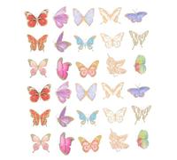 PHENOFICE 60pcs PET Butterflies Stickers Gold-Stamped for Scrapbook Waterproof Planner Diary Notebook Decoration