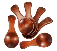 PHENOFICE 6Pc Mini Wooden Condiment Spoons Small Precise Measuring Scoops for Kitchen Cooking and Tea Serving Food Safe