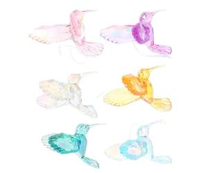 PHENOFICE 6pcs Acrylic Hummingbird Decorations with Delicate Lovely Design, Hanging Ceiling Decor and Fairy Tree Decorations for Home Garden and Bedrooms, Multiple Uses and Beautiful Bird