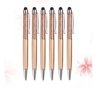 PHENOFICE 6pcs Crystal Diamond Stylus Pens with Capacitive Touch for Mobile Phones and Touchscreen Tablets, Ultra-responsive Plastic Ballpoint Pens Suitable for School and Office Use