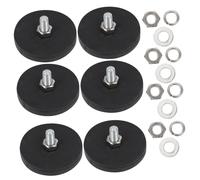 PHENOFICE 6pcs M6 Rubber Coated Magnet Magnetic Base Heavy Duty Magnetic Mount with Male Threaded Studs for Mounting Camera Mounts and Outdoor Use
