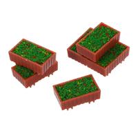 PHENOFICE 6pcs Mini Potted Plants: Mini Dollhouse Potted Plant Flower 1:50 Miniature Scene Bonsai Set Accessories Micro Landscape Decoration Light Brown