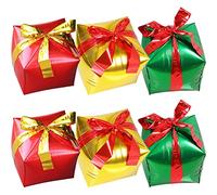PHENOFICE 6pcs Present Box Balloons Christmas Decoration Large Aluminum Foil Balloons Square Shape Not Easy to Fade Practical for Wedding Party and Shower