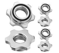 PHENOFICE 6pcs Silver Cast Iron Barbell Lock Nuts with Easy Installation and Reliable Self-locking Feature Universal Barbell Lock Collars for Secure Weightlifting and Fitness