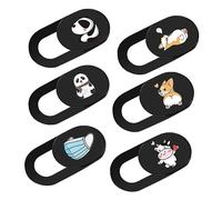 PHENOFICE 6pcs Ultra Thin Webcam Cover Slider Cartoon Animal Privacy Protectors for Tablets Laptops Easy Open Close No Trace Fits Devices Secure Your Privacy