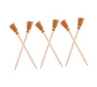 PHENOFICE 6Pcs Witch Broomstick Pencils Broom Writing Tools for Halloween Party Favors Erasable Sketching Drawing Supplies for Adults