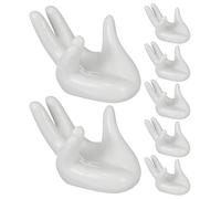 PHENOFICE 7pcs Ceramic Handshaped Air Plant Holders, Stable Display Solution with Versatile Compatibility for Tillandsia and Reindeer Moss, Modern Minimalist Palm Shaped Planters