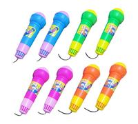 PHENOFICE 8pcs Echo Microphones Simulation Toy Set for Boys and Girls Medium Size Pretend Play Microphone Models Plastic Construction Fun Event Favor Random Color