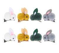 PHENOFICE 8Pcs Plush Rabbit Hair Clips for, Fluffy Lifelike Hairpins, Cute Rabbit Hair Accessories Suitable for Daily Styling and Party Use Random Color Random Color