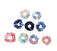 PHENOFICE 9pcs Soft Fabric Hair Scrunchies with Hidden Zip Pocket Elastic Ponytail Holders for Thin Or Thick Hair for Everyday Use Random Color
