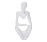PHENOFICE Abstract Resin Thinker Ornament Desktop Decoration for Home and Office, Unique Artistic Sculpture in White for Bedroom and Party Use