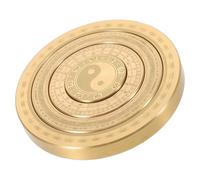 PHENOFICE Bagua Compass Brass Mini Compass Compact Design 2.3 Inch Golden Home Office Decoration