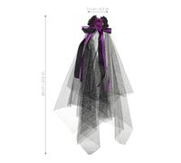 PHENOFICE Black Veil Hairband Cosplay Wedding Headpiece Costume Headwear With Bow Hair Accessories for Halloween Cosplay Carnival And Day Of The