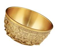 PHENOFICE Bowl Basin for with Details Decorative Brass and Delicate Effect, Chinese Style Wealth Christmas Golden Brass Material Bowl Ornament Home Tabletop Decoration